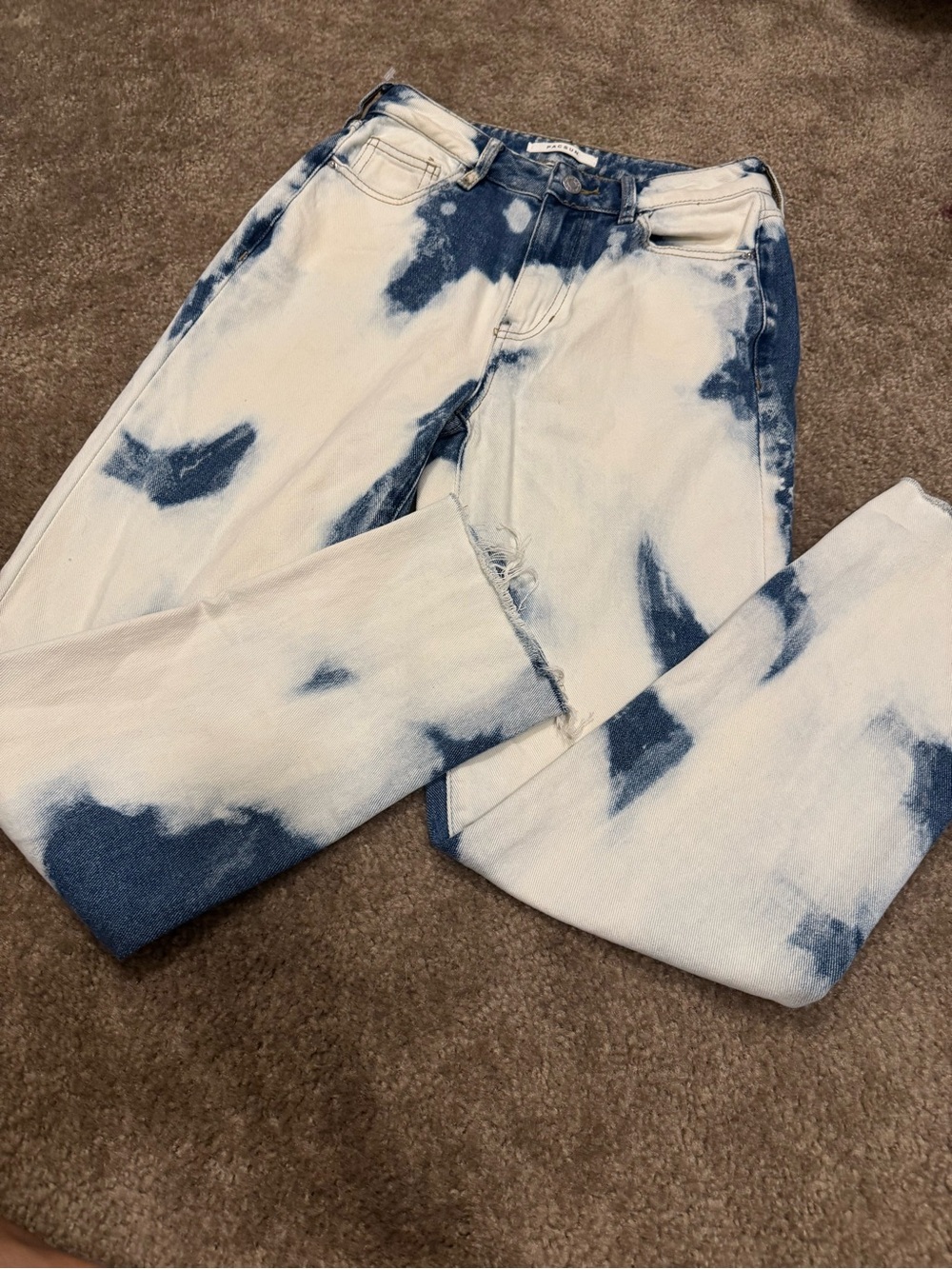 Women’s Blue & White acid wash Denim Jeans